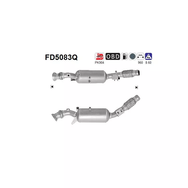 Filtre à particules / à suie, échappement AS FD5083Q
