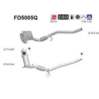 Filtre à particules / à suie, échappement AS FD5085Q