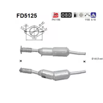 Filtre à particules / à suie, échappement AS FD5125