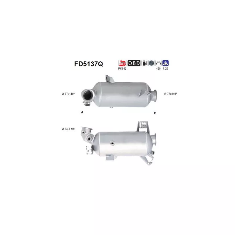 Filtre à particules / à suie, échappement AS FD5137Q