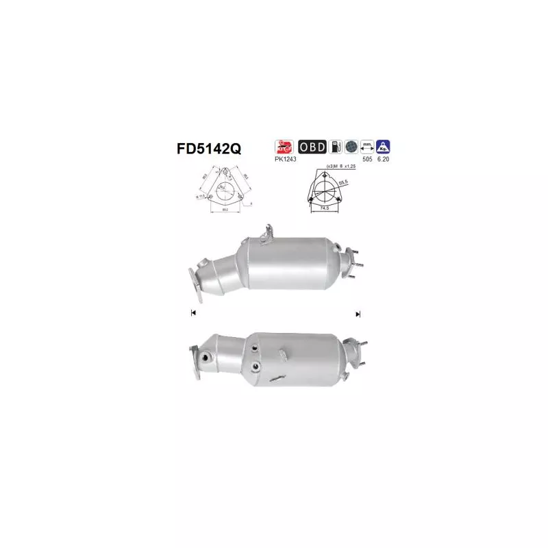 Filtre à particules / à suie, échappement AS FD5142Q