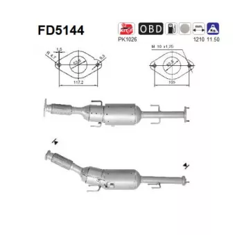 Filtre à particules / à suie, échappement AS