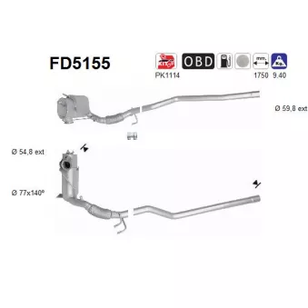 Filtre à particules / à suie, échappement AS