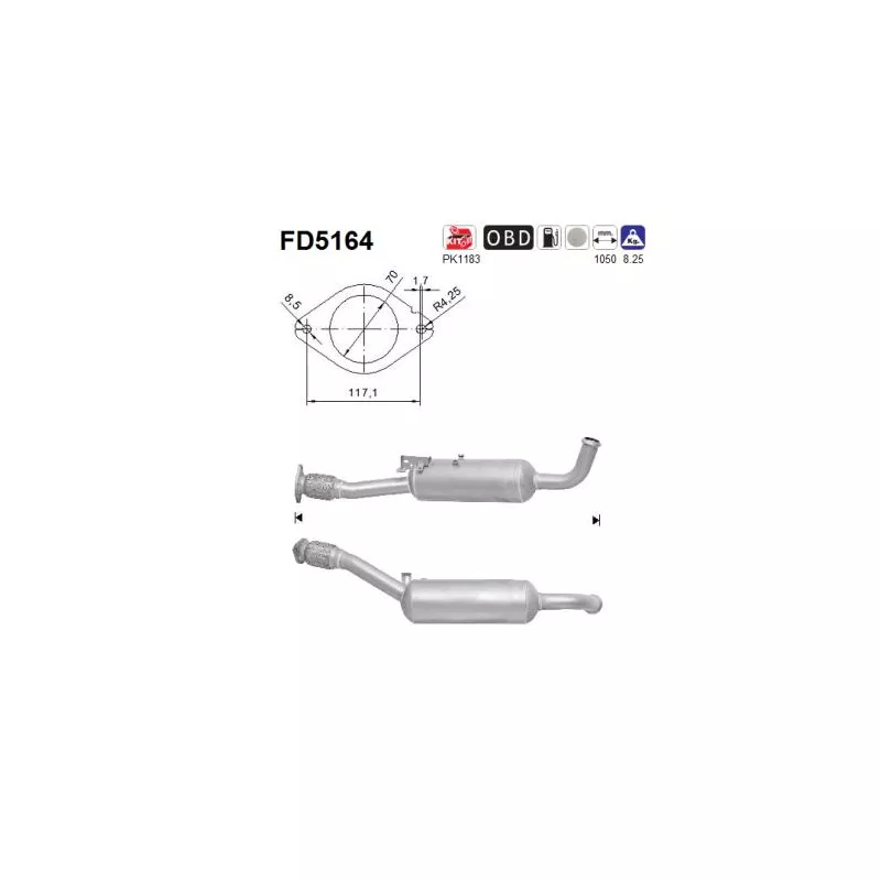 Filtre à particules / à suie, échappement AS FD5164