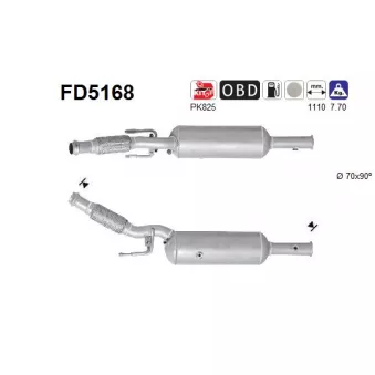 Filtre à particules / à suie, échappement AS FD5168