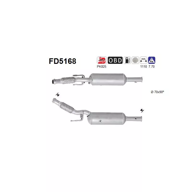 Filtre à particules / à suie, échappement AS FD5168