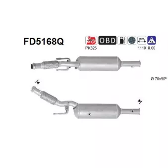 Filtre à particules / à suie, échappement AS FD5168Q