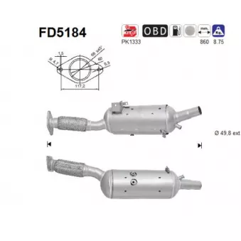 Filtre à particules / à suie, échappement AS FD5184