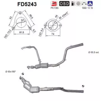Filtre à particules / à suie, échappement AS FD5243