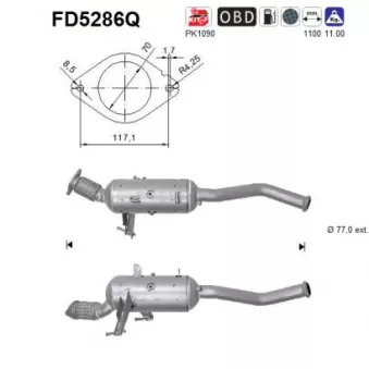 Filtre à particules / à suie, échappement AS FD5286Q