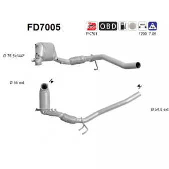 Filtre à particules / à suie, échappement AS FD7005