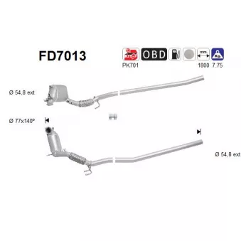 Filtre à particules / à suie, échappement AS FD7013