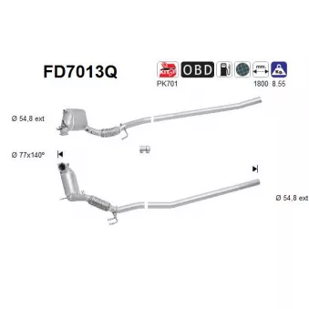 Filtre à particules / à suie, échappement AS FD7013Q
