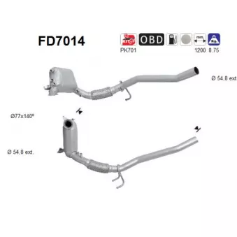 Filtre à particules / à suie, échappement AS FD7014