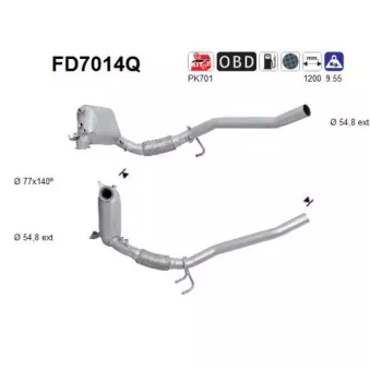 Filtre à particules / à suie, échappement AS FD7014Q