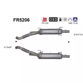 Filtre à particules / à suie, échappement AS FR5206