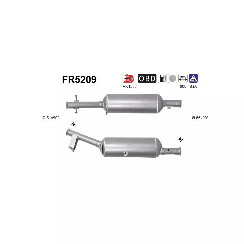 Filtre à particules / à suie, échappement AS FR5209