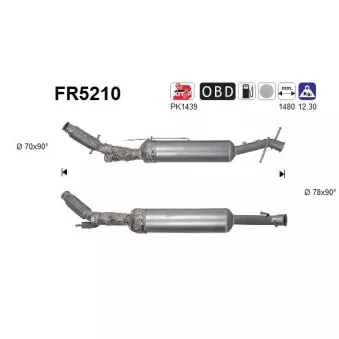 Filtre à particules / à suie, échappement AS FR5210