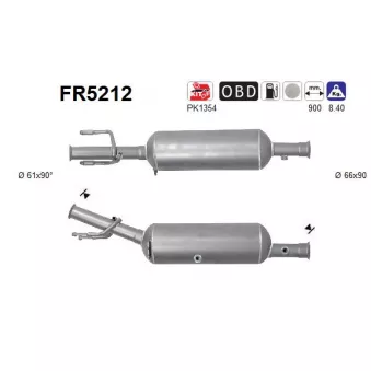Filtre à particules / à suie, échappement AS FR5212