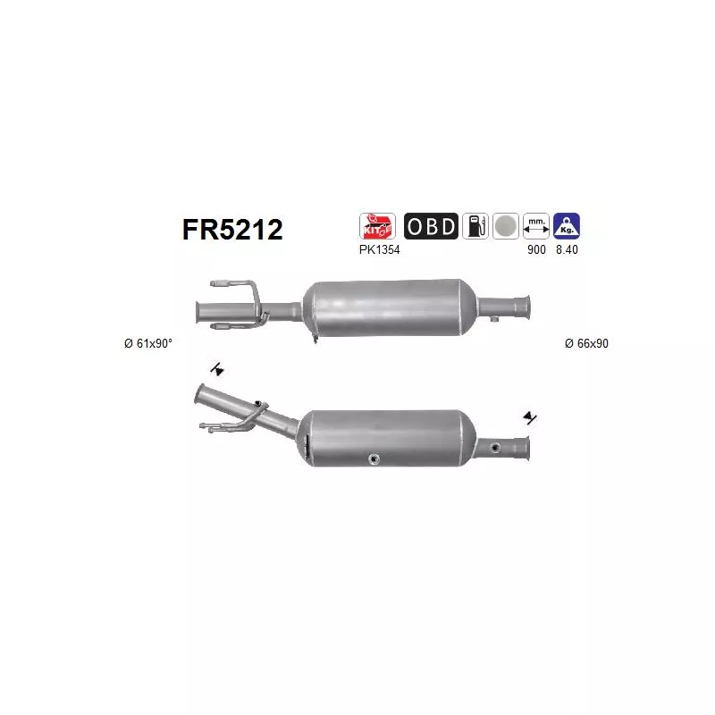 Filtre à particules / à suie, échappement AS FR5212