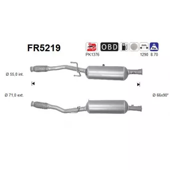 Filtre à particules / à suie, échappement AS FR5219