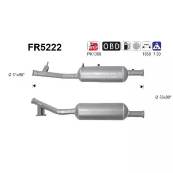 Filtre à particules / à suie, échappement AS FR5222