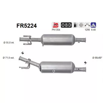 Filtre à particules / à suie, échappement AS FR5224