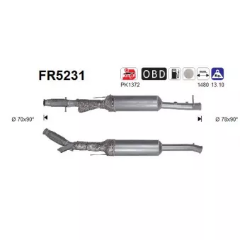 Filtre à particules / à suie, échappement AS FR5231