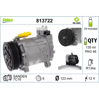 Compresseur, climatisation VALEO 813722