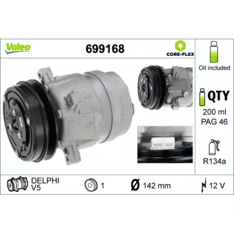 Compresseur, climatisation VALEO 699168