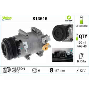 Compresseur, climatisation VALEO 813616