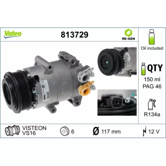 Compresseur, climatisation VALEO 813729