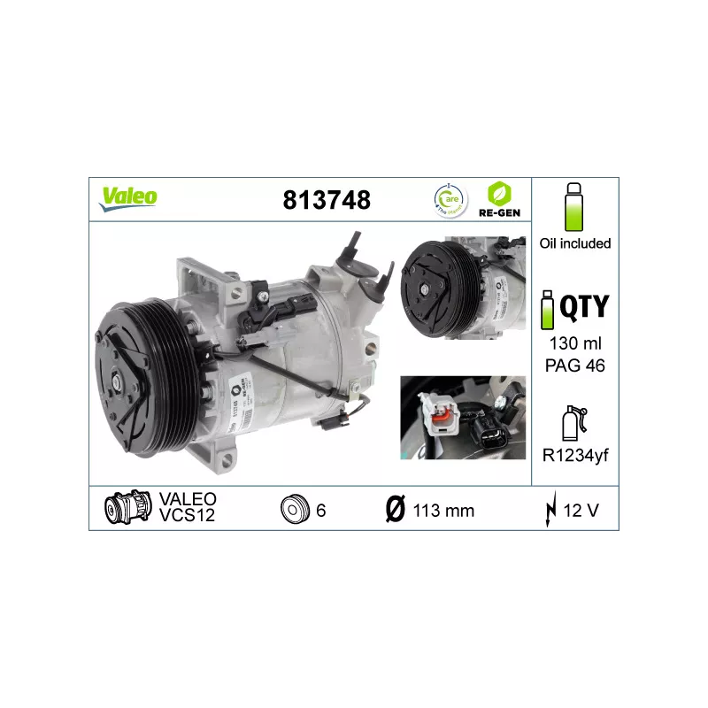 Compresseur, climatisation VALEO 813748