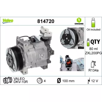 Compresseur, climatisation VALEO 814720