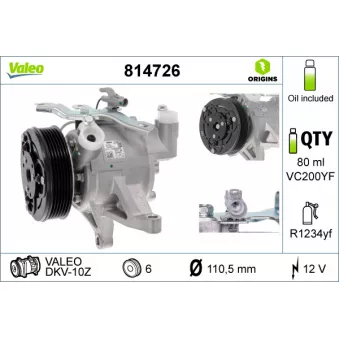 Compresseur, climatisation VALEO 814726