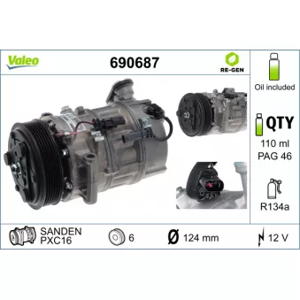 Compresseur, climatisation VALEO 690687