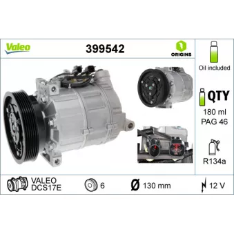 Compresseur, climatisation VALEO 399542