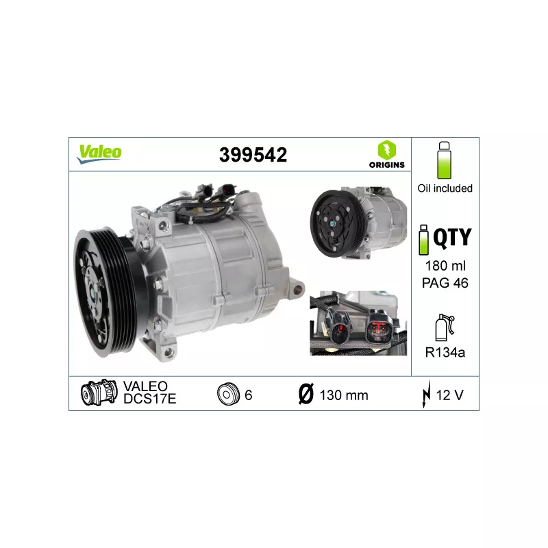 Compresseur, climatisation VALEO 399542