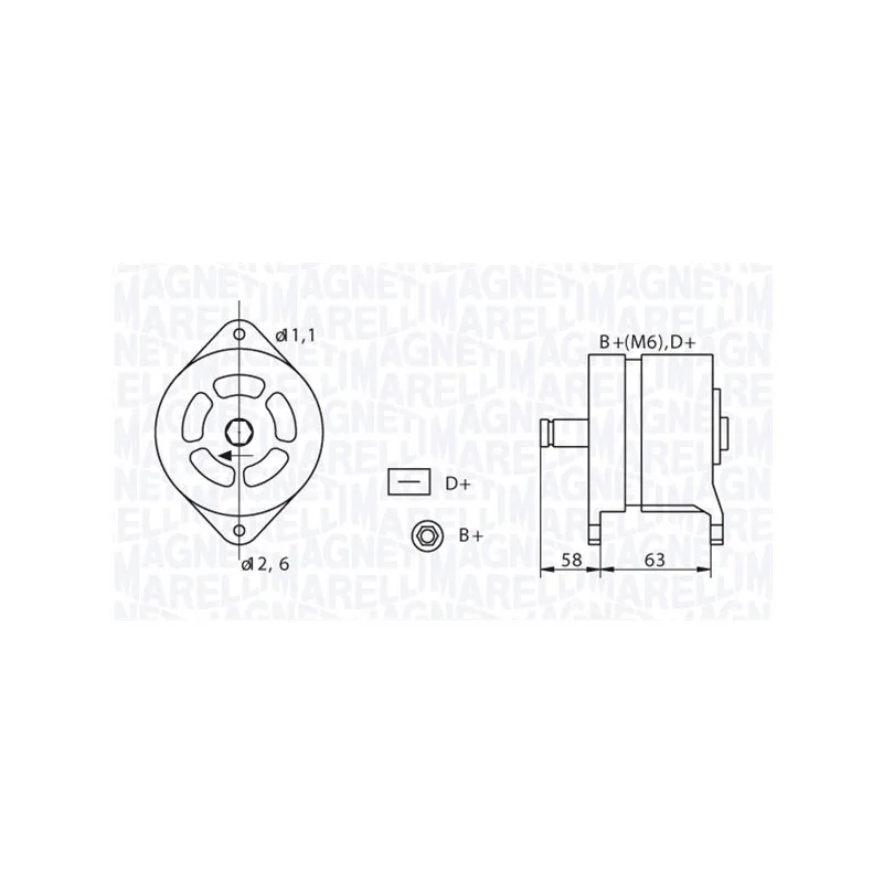 Alternateur MAGNETI MARELLI 063320049010