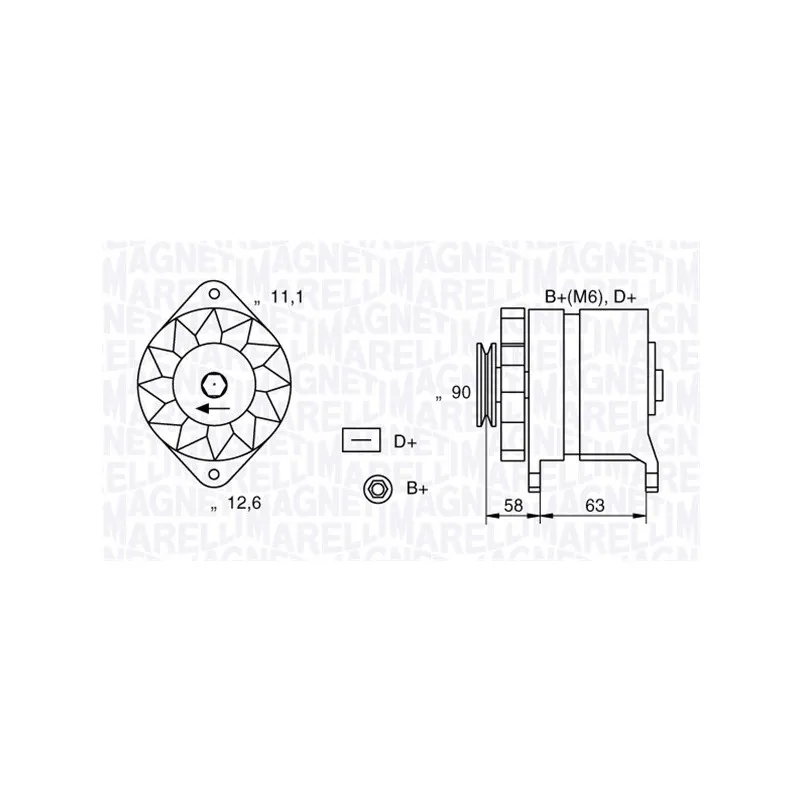 Alternateur MAGNETI MARELLI 063321019010