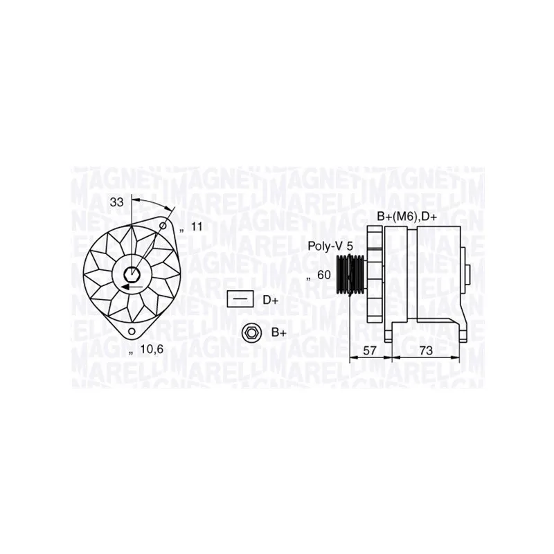 Alternateur MAGNETI MARELLI 063321156010