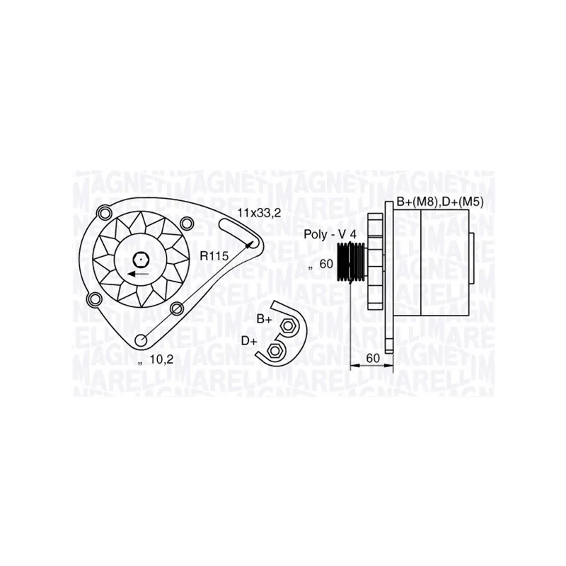 Alternateur MAGNETI MARELLI 063321600010