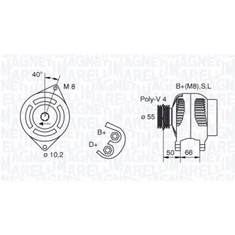 Alternateur MAGNETI MARELLI 063321607010