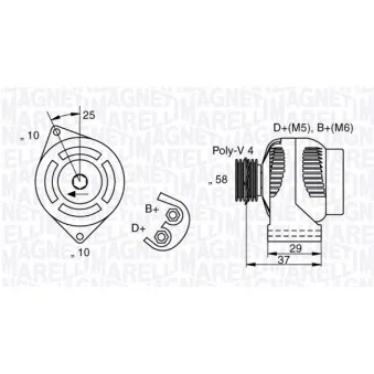 Alternateur MAGNETI MARELLI 063341658010