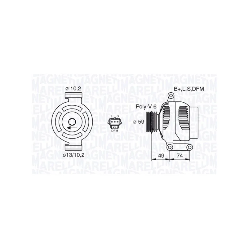 Alternateur MAGNETI MARELLI 063380005010