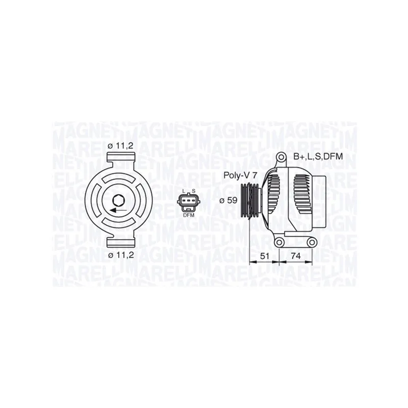 Alternateur MAGNETI MARELLI 063380007010