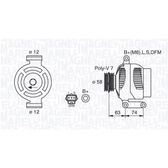Alternateur MAGNETI MARELLI 063388502010