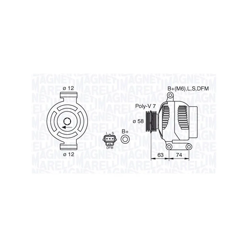 Alternateur MAGNETI MARELLI 063388502010