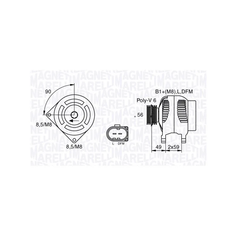 Alternateur MAGNETI MARELLI 063533250010