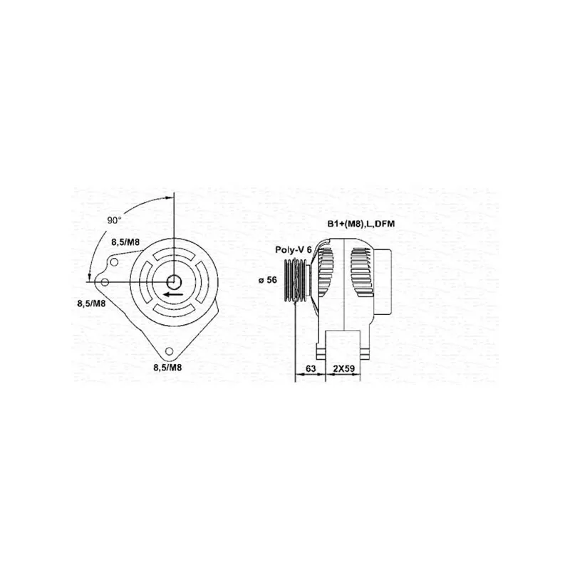 Alternateur MAGNETI MARELLI 063533490010